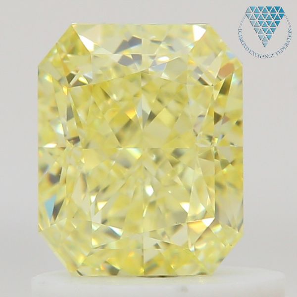 1.00 Carat, Fancy Yellow Natural Diamond, Radiant Shape, VVS2 Clarity, GIA 2