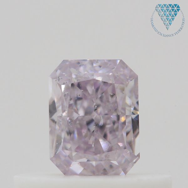 0.36 Carat, Fancy Light Purplish Pink Natural Diamond, Radiant Shape, SI2 Clarity, GIA 2