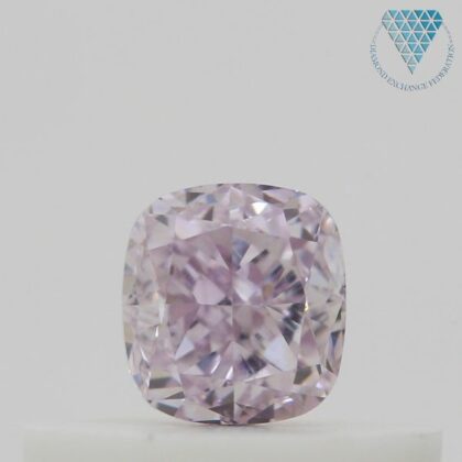 0.26 Carat, Fancy Light Purplish Pink Natural Diamond, Cushion Shape, VS2 Clarity, GIA