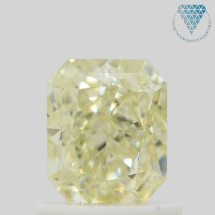 1.00 Carat, Fancy Light  Yellow Natural Diamond, Radiant Shape, VS2 Clarity, GIA