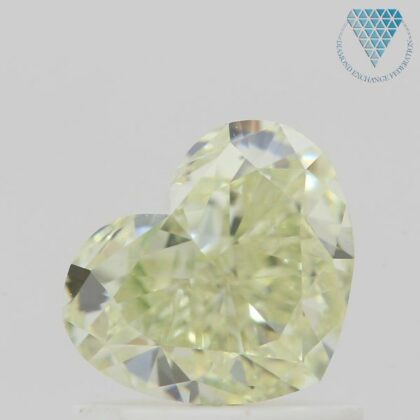 1.18 Carat, Light Greenish Yellow Natural Diamond, Heart Shape, SI1 Clarity, GIA