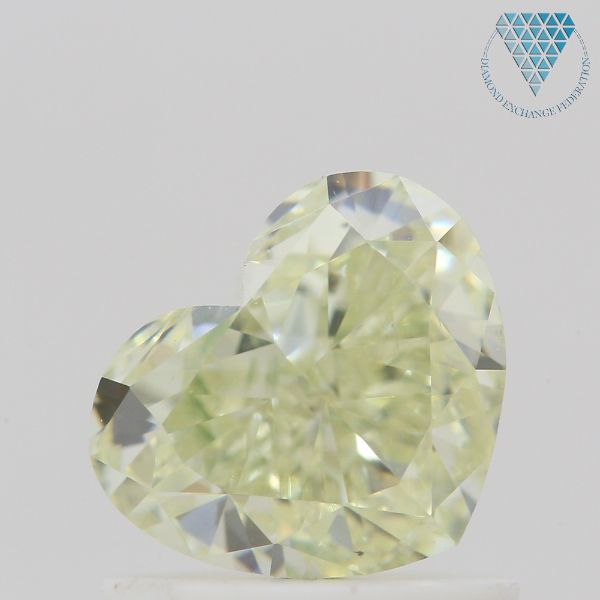 1.18 Carat, Light Greenish Yellow Natural Diamond, Heart Shape, SI1 Clarity, GIA