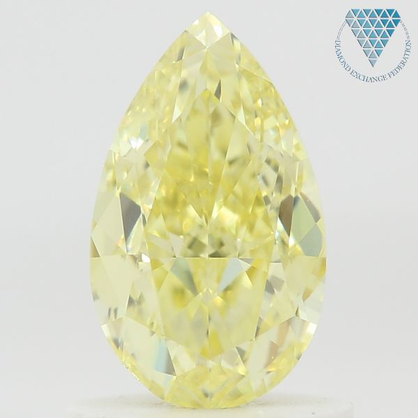 1.00 Carat, Fancy Yellow Natural Diamond, Pear Shape, VS2 Clarity, GIA