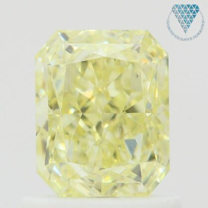 1.01 Carat, Fancy Light Yellow Natural Diamond, Radiant Shape, VS1 Clarity, GIA