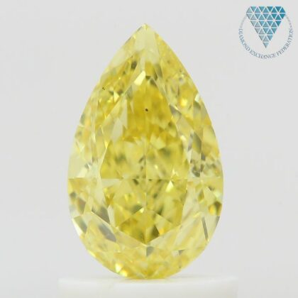 0.150 Carat Fancy Vivid Yellow SI1 CGL Japan Natural Loose Diamond 天然 イエロー ダイヤモンド ルース  Heart Shape シェイプ 7