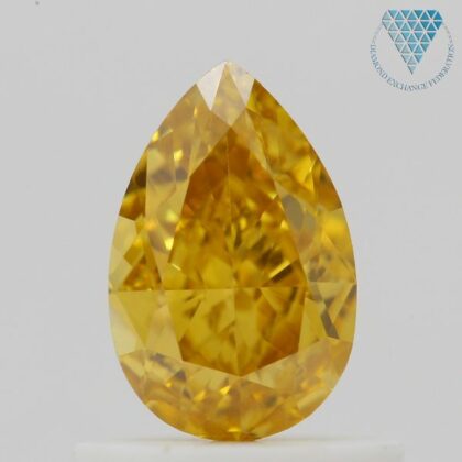0.88 Carat, Fancy Intense Yellow Natural Diamond, Oval Shape, VVS2 Clarity, GIA 2