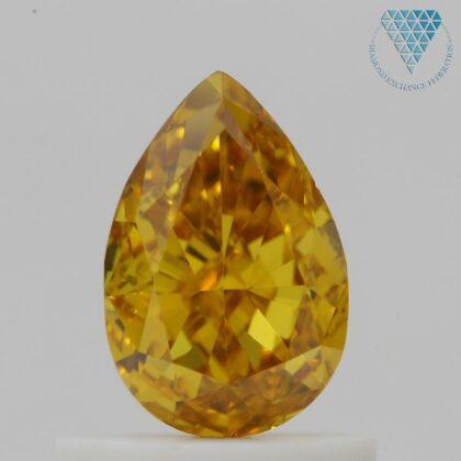 0.218 Carat Fancy Vivid Orange Yellow SI1 Natural Loose Diamond 天然 オレンジ イエロー ダイヤモンド ルース Pear Shape