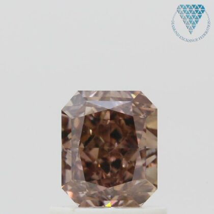 1.01 Carat, Fancy Dark Orangy Brown Natural Diamond, Radiant Shape, SI1 Clarity, GIA