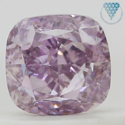 0.64 Carat, Fancy Light Purplish Pink Natural Diamond, Cushion Shape, SI1 Clarity, GIA 2