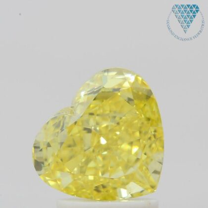 2.00 Carat, Fancy Vivid Yellow Natural Diamond, Heart Shape, VS1 Clarity, GIA