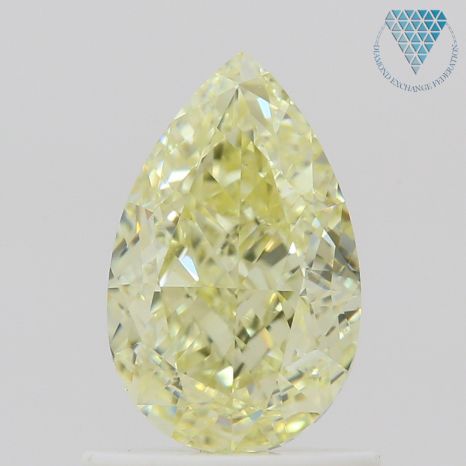 1.10 Carat, Fancy Light Yellow Natural Diamond, Pear Shape, VS1 Clarity, GIA 2