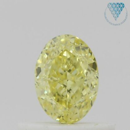 0.51 Carat, Fancy Intense Yellow Natural Diamond, Oval Shape, VVS1 Clarity, GIA