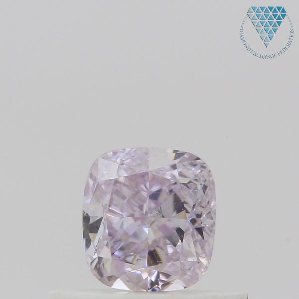 0.50 Carat, Fancy Light Purplish Pink Natural Diamond, Cushion Shape, SI2 Clarity, GIA