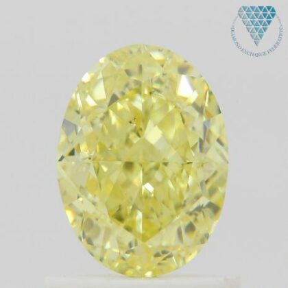 1.11 Carat, Fancy Intense  Yellow Natural Diamond, Oval Shape, VS2 Clarity, GIA