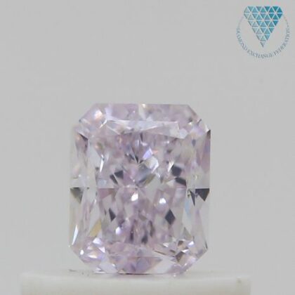 0.41 Carat, Fancy Light Purplish Pink Natural Diamond, Radiant Shape, VS1 Clarity, GIA