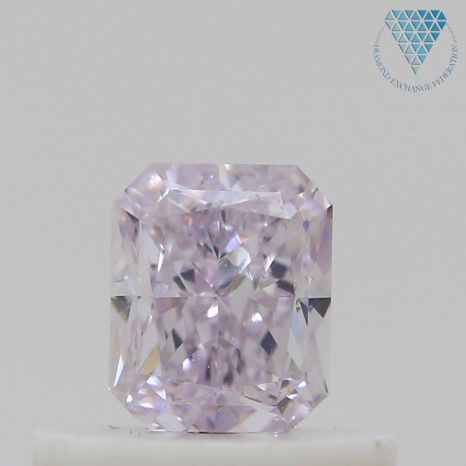0.41 Carat, Fancy Light Purplish Pink Natural Diamond, Radiant Shape, VS1 Clarity, GIA 2
