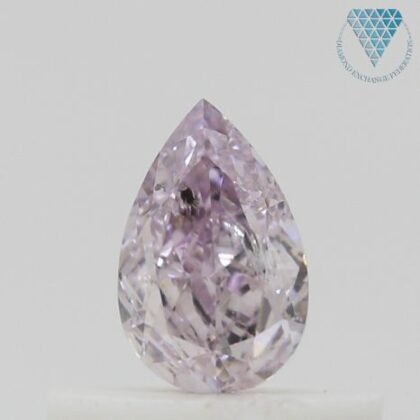 0.32 Carat, Fancy Light Purplish Pink Natural Diamond, Pear Shape, SI2 Clarity, GIA 6