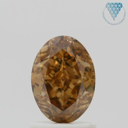 1.55 Carat, Fancy Deep Brown-Orange Natural Diamond, Oval Shape, SI1 Clarity, GIA