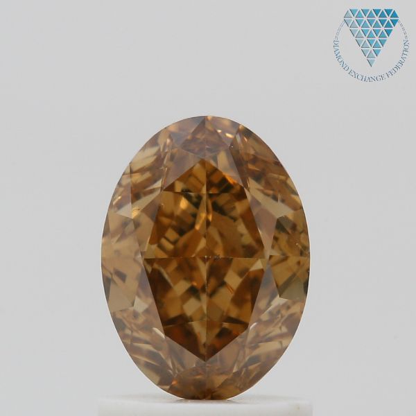 1.55 Carat, Fancy Deep Brown-Orange Natural Diamond, Oval Shape, SI1 Clarity, GIA