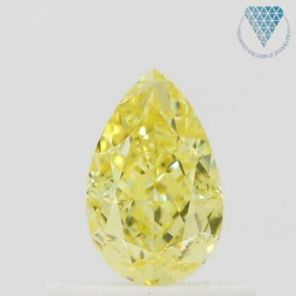 2.00 Carat, Fancy Intense Yellow Natural Diamond, Pear Shape, SI1 Clarity, GIA 2