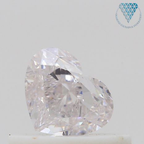 0.44 Carat, Very Light Pink Natural Diamond, Heart Shape, VS1 Clarity, GIA 2