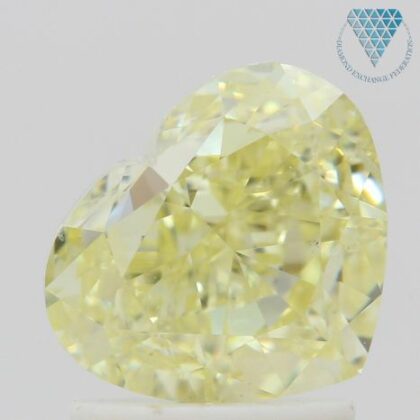2.01 Carat, Fancy Light Yellow Natural Diamond, Heart Shape, SI1 Clarity, GIA