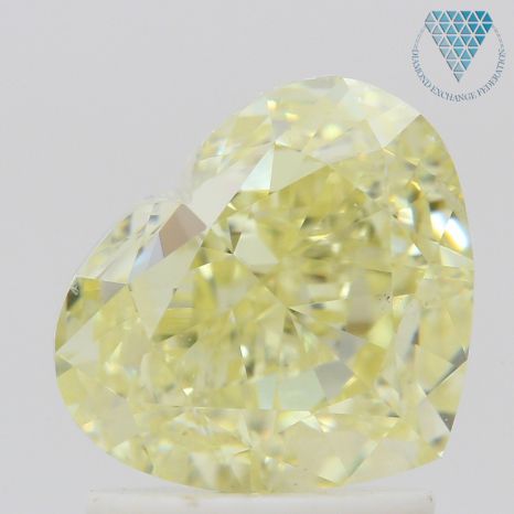 2.01 Carat, Fancy Light Yellow Natural Diamond, Heart Shape, SI1 Clarity, GIA 2