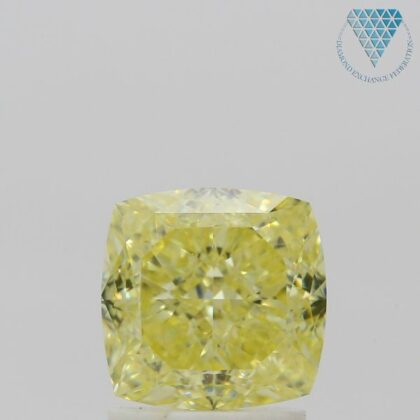 2.10 Carat, Fancy Yellow Natural Diamond, Cushion Shape, VS1 Clarity, GIA