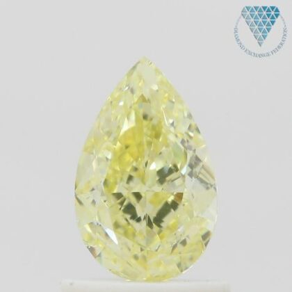 1.14 Carat, Fancy Light  Yellow Natural Diamond, Pear Shape, VVS1 Clarity, GIA 7
