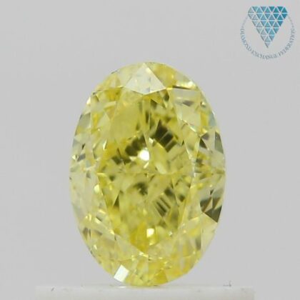 0.70 Carat, Fancy Intense Yellow Natural Diamond, Oval Shape, VVS2 Clarity, GIA