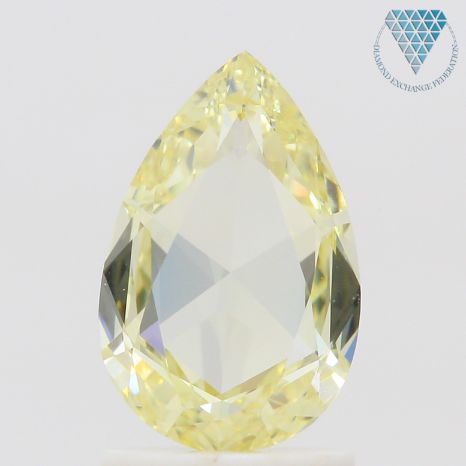 1.14 Carat, Fancy Light  Yellow Natural Diamond, Pear Shape, VVS1 Clarity, GIA 2