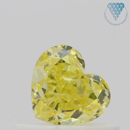 0.51 Carat, Fancy Intense  Yellow Natural Diamond, Heart Shape, I1 Clarity, GIA