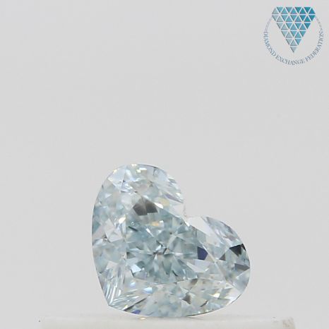 0.25 Carat, Fancy Light Bluish Green Natural Diamond, Heart Shape, SI1 Clarity, GIA