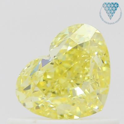 0.64 Carat, Fancy  Yellow Natural Diamond, Heart Shape, SI1 Clarity, GIA