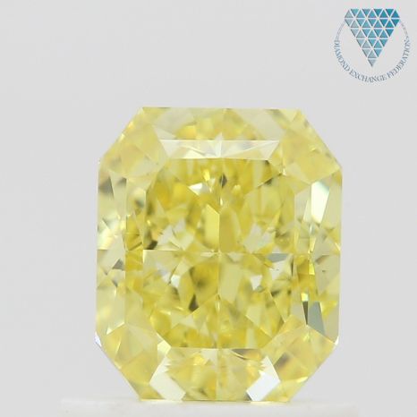 1.00 Carat, Fancy Intense  Yellow Natural Diamond, Radiant Shape, VS1 Clarity, GIA 2