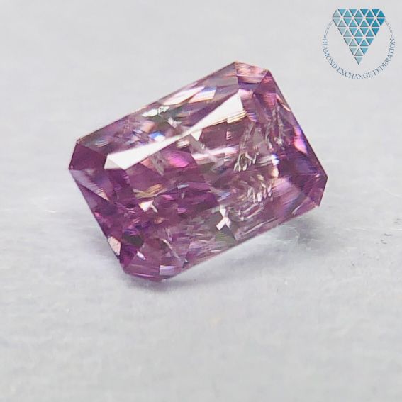 0.15 Carat, Fancy Deep  Purple-Pink Natural Diamond, Radiant Shape,  Clarity, GIA