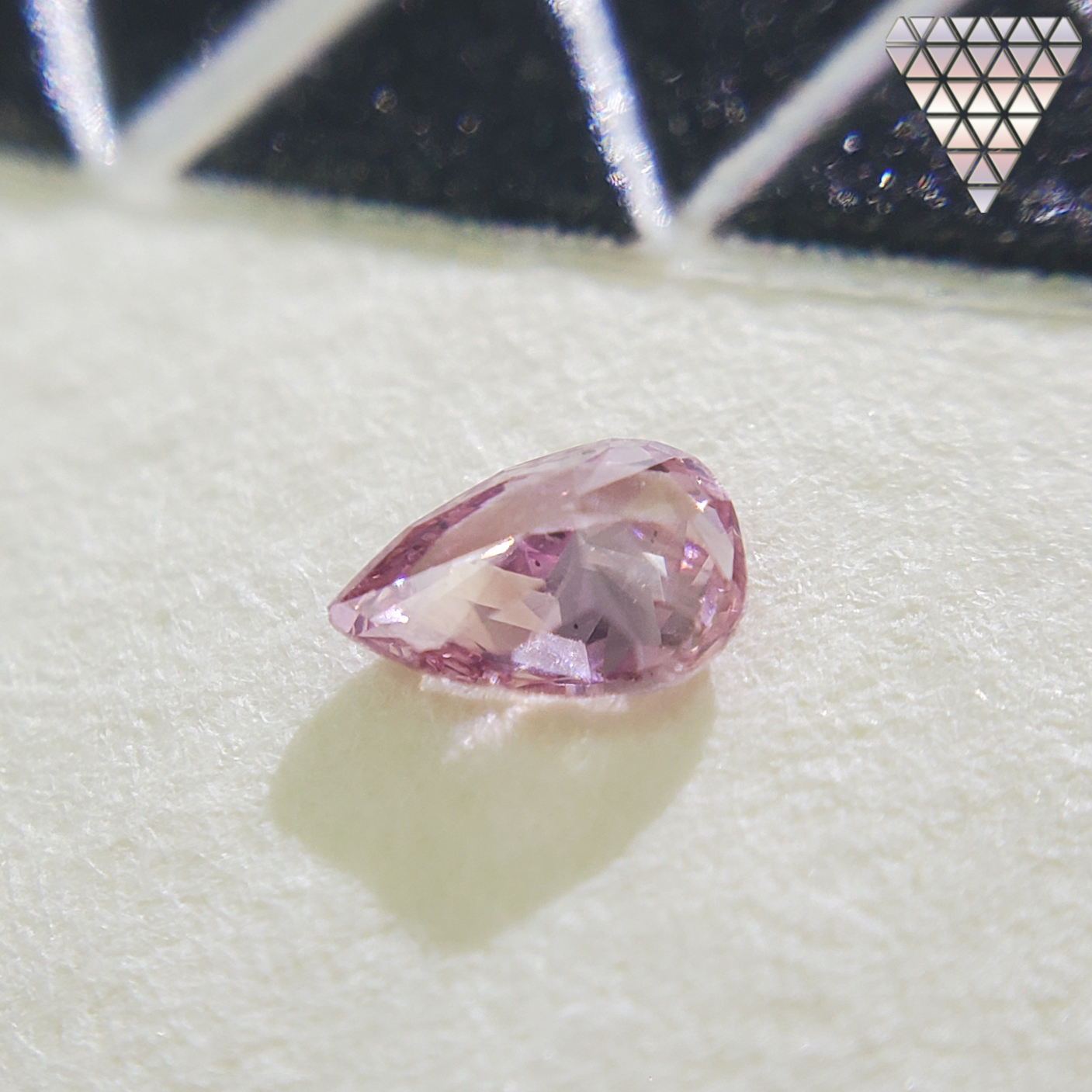 0.09 Carat, Fancy Intense Purplish Pink Natural Diamond, Pear Shape,  Clarity, GIA 5