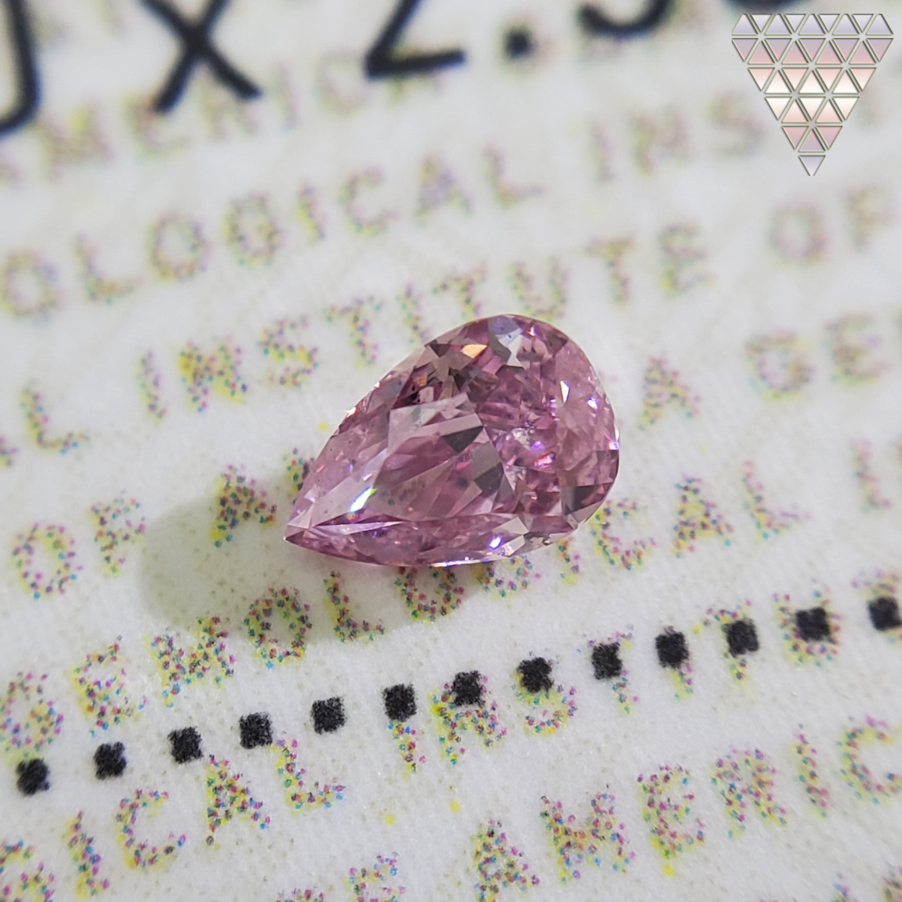 0.09 Carat, Fancy Intense Purplish Pink Natural Diamond, Pear Shape,  Clarity, GIA 6