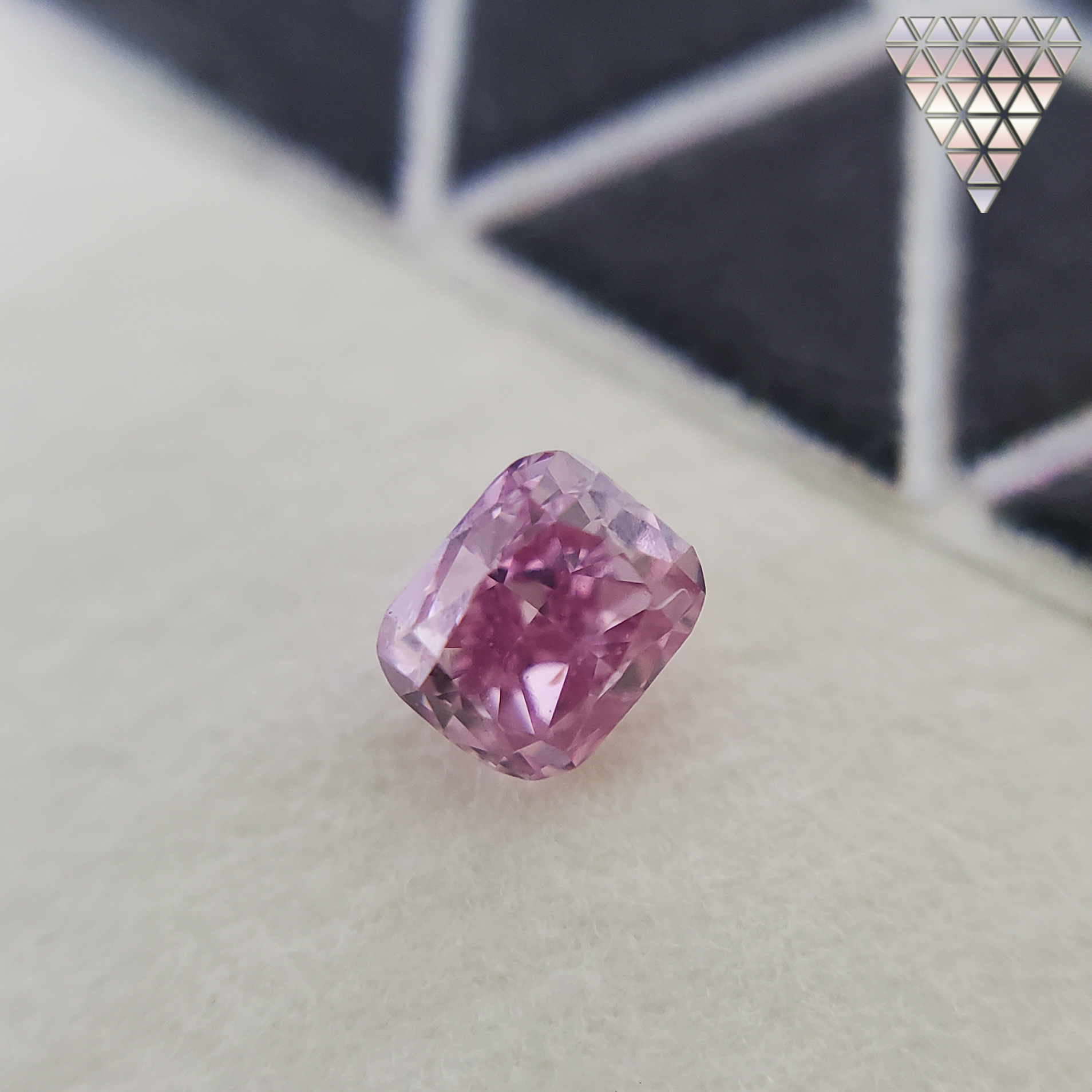 0.08 Carat, Fancy Vivid Purple Pink Natural Diamond, Radiant Shape, SI1 ± Clarity, GIA 6