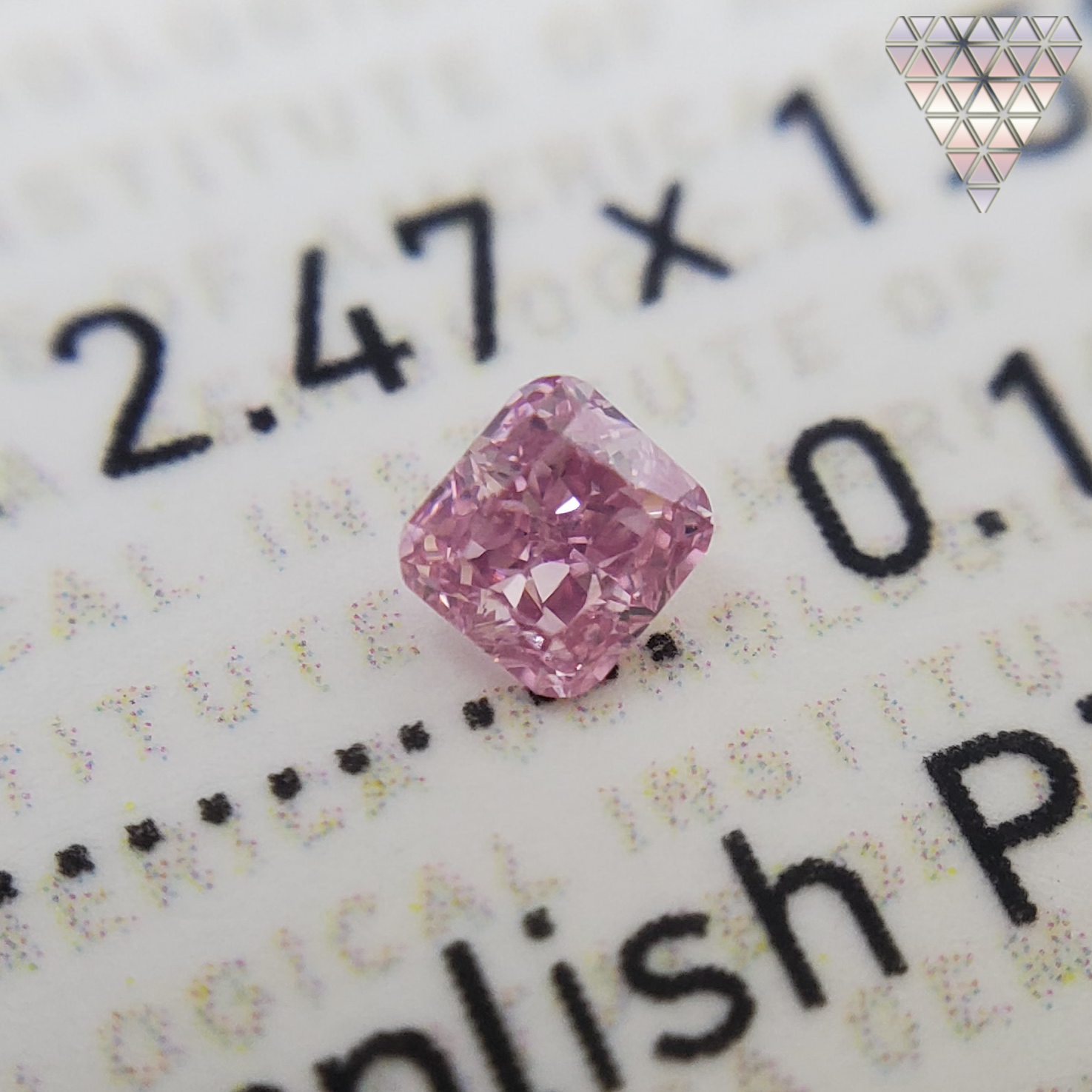 0.1 Carat, Fancy Intense Purplish Pink Natural Diamond, Radiant Shape, VS1 ± Clarity, GIA 5