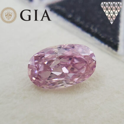 0.08 Carat, Fancy Intense Purplish Pink Natural Diamond, Oval Shape, VS1 ± Clarity, GIA