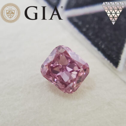0.07 Carat, Fancy Intense Purplish Pink Natural Diamond, Radiant Shape,  Clarity, GIA