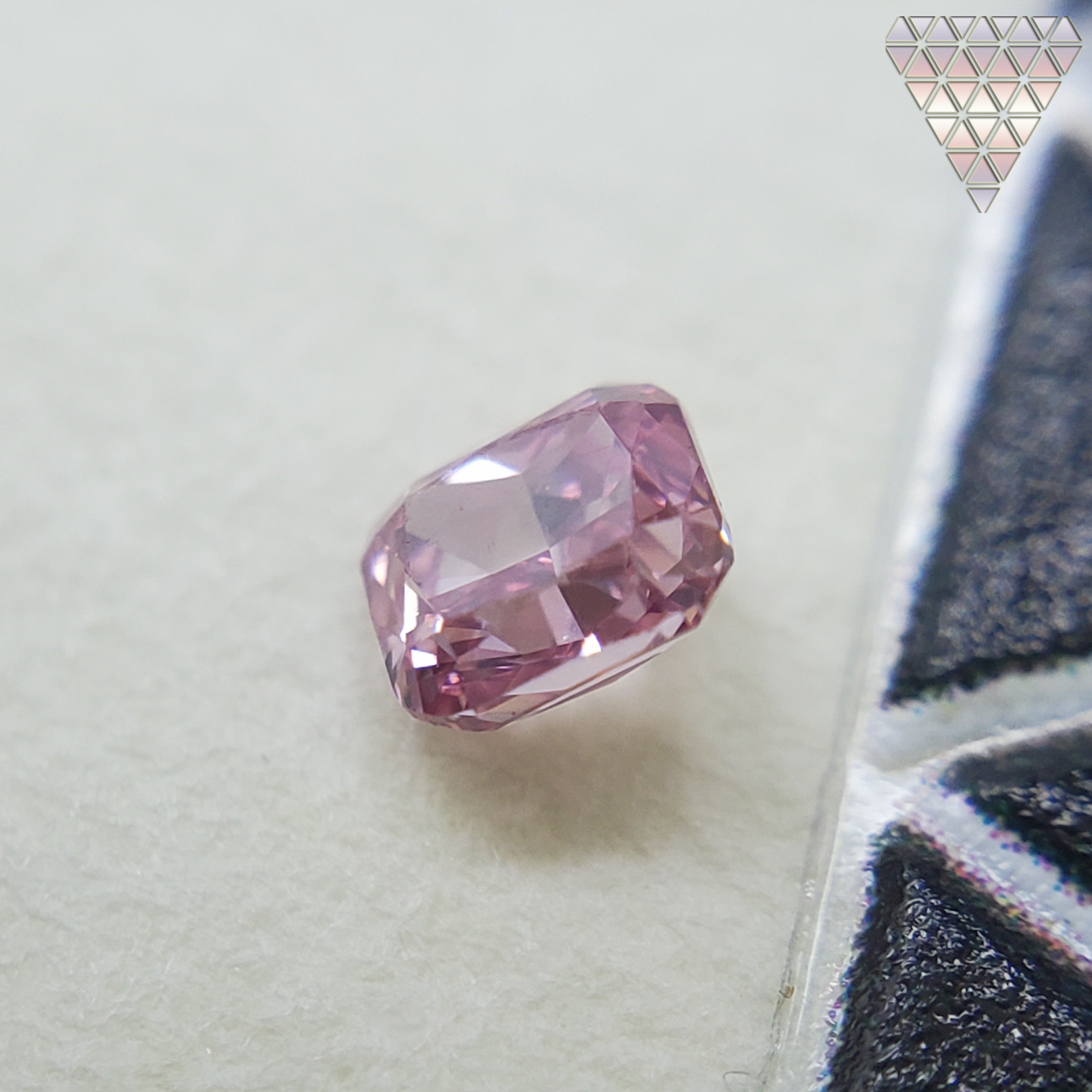 0.07 Carat, Fancy Intense Purplish Pink Natural Diamond, Radiant Shape,  Clarity, GIA 3