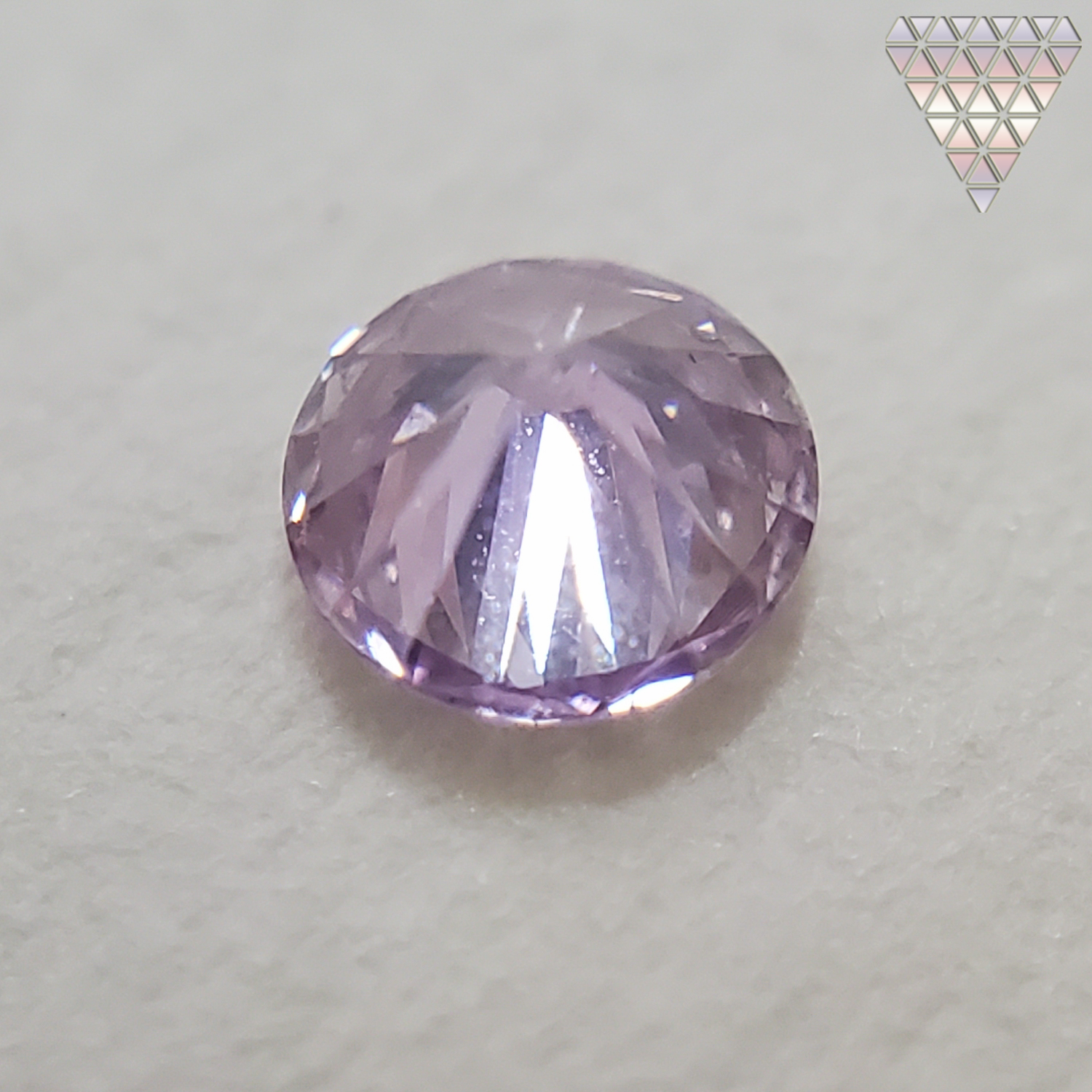 0.11 Carat, Fancy Light Pinkish Purple Natural Diamond, Round Shape,  Clarity, GIA 3