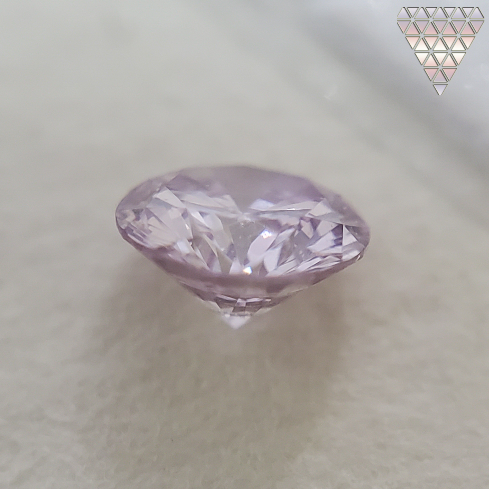 0.11 Carat, Fancy Light Pinkish Purple Natural Diamond, Round Shape,  Clarity, GIA 5