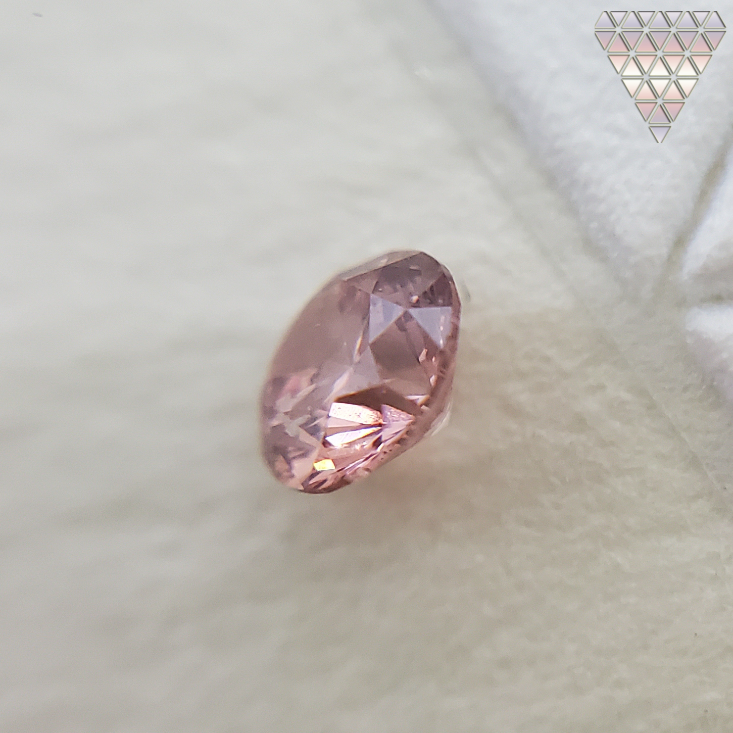 0.09 Carat, Fancy Intense Orangy Pink Natural Diamond, Round Shape,  Clarity, GIA 5