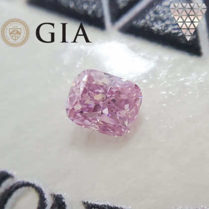 0.16 Carat, Fancy Intense Purplish Pink Natural Diamond, Cushion Shape,  Clarity, GIA