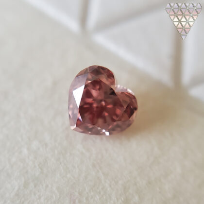 0.17 Ct Fancy Deep Orangy Brownish Pink Vs1 Heart Agt Japan Natural Loose Diamond Exchange Federation
