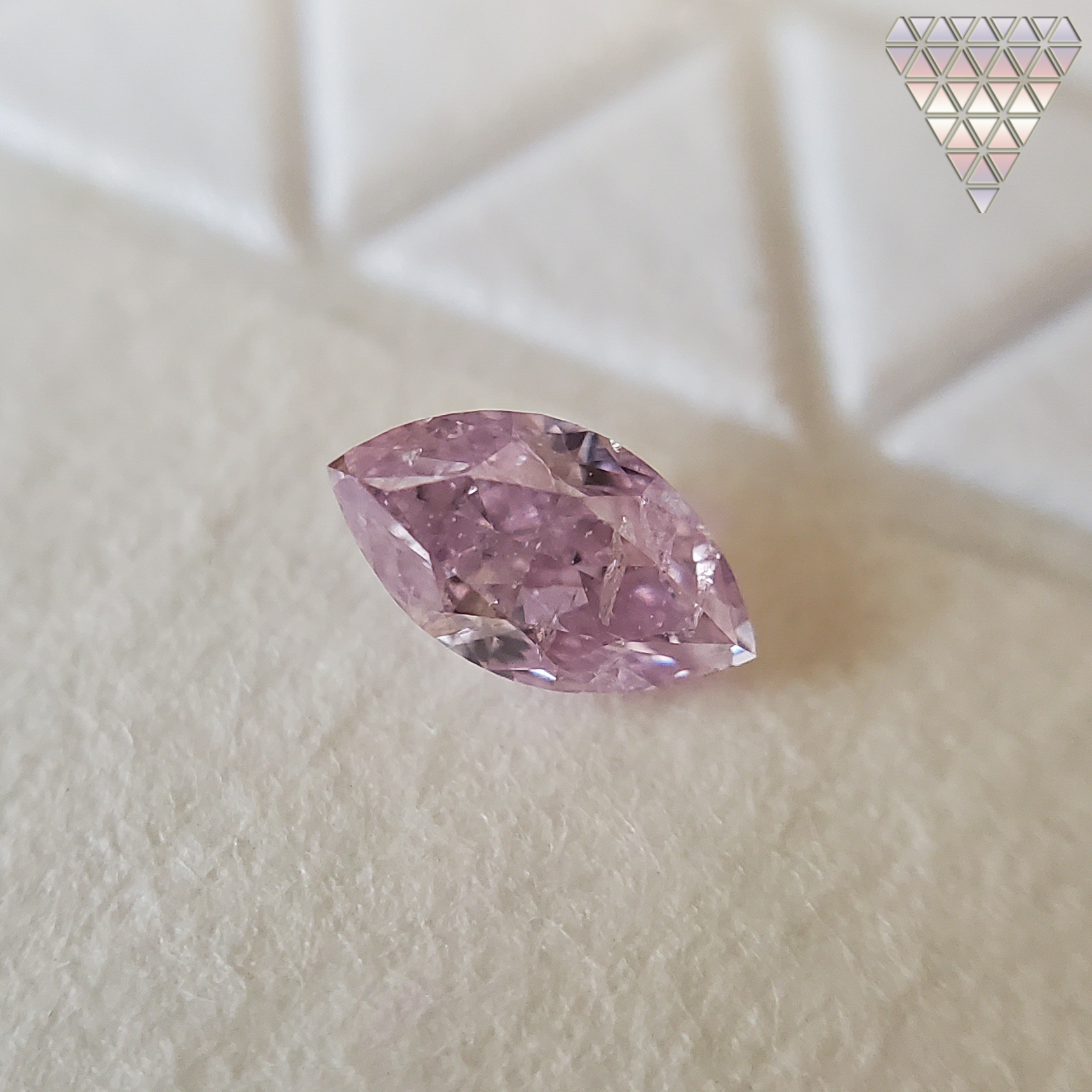0.114 Ct Fancy Purple Pink I2 Marquise AGT Japan Natural Loose Diamond Exchange Federation