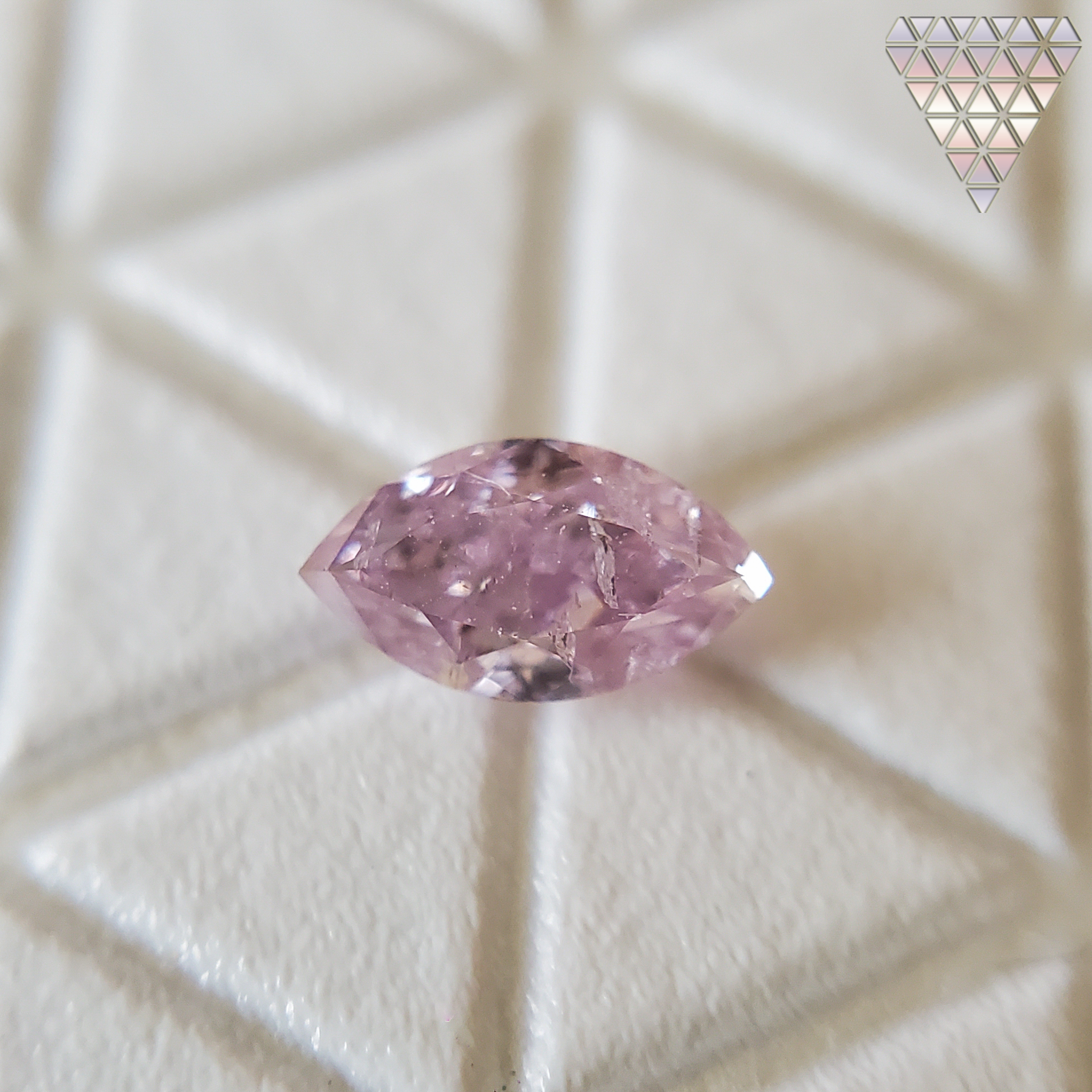 0.114 Ct Fancy Purple Pink I2 Marquise AGT Japan Natural Loose Diamond Exchange Federation 3